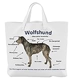 Merchandise for Fans Einkaufstasche - 45 x 42 cm x 9,5 cm, 18 Liter - Motiv: Alternative Anatomie Irischer Wolfshund 01