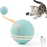 Katzenspielzeug Elektrisch mit LED Licht Katzenspielzeug Selbstbeschäftigung 360-Grad-Ball Interaktives Katzenspielzeug...