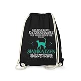 Fashionalarm Turnbeutel - Das sind Keine Katzenhaare - Siamkatzen Glitzer | Fun Rucksack mit Spruch als lustige Geschenk Idee |...