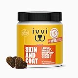 ivvi Skin & Coat Omega 3 für Hunde gegen Juckreiz im Leckerliformat, für gesunde Haut & glänzendes Fell – mit Biotin,...