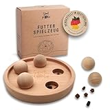 Samtpfote® Futterspielzeug - Neue verbesserte Version - Katzenspielzeug zur Selbstbeschäftigung aus Buche Massivholz - Made in...