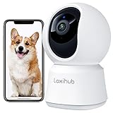 LAXIHUB Hundekamera mit App 2K/3MP HD Kamera Überwachung Innen 2,4 GHz, Hundekamera Nachtsicht Innenkamera WLAN 2-Wege-Audio...