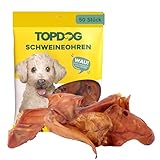 TOP DOG Getrocknete Schweineohren Hunde 50 Stück aus Deutschland | 100% natürlich ohne Zusatzstoffe | Schweinsohren Hunde...