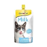 GimCat Milk - Katzenmilch aus echter laktosereduzierter Vollmilch mit Calcium für gesunde Knochen - 1 Beutel (1 x 200 ml)