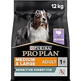 Pro Plan Grain Free Medium & Large Adult Sensitive Digestion, Hundefutter trocken, reich an Truthahn, 1er Pack (1 x 12 kg)