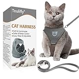 Toulifly Katzengeschirr, Katzen Weste mit Leine, Verstellbare Geschirr für kleine Katze und Hunde, Escape Proof Cat Harness Set...