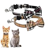 Kingkindsun Sicherheitsschnalle Katzenhalsband,Katzenhalsband mit Schleife Glocke in Schleife Katze, katzenhalsband mit Schleife...