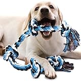 LUXMAY Hundespielzeug unzerstörbare Seil für Starke große Hunde, Hundeseil Spielzeug, 92 cm 5 Knoten, Seil für Aggressive...