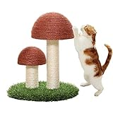 Leinen Pilz Modell Katzen Klettergerüst, Katzenschleifklauen, Katzenmolarenspielzeug,Katzenkratzbrett, Anti Kratz Pilz &...