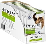 Perfect Fit Senior 7+ Katzennassfutter mit Truthahn und Karotten, 12 Portionsbeutel, 12x85g – Premium Katzenfutter nass, für...