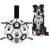 HETOO Hundespielzeug, interaktiver Fußball mit Greiflaschen, Wasserspielzeug für drinnen und draußen (Größe 2, Weihnachten)